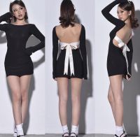 ? Hana minidress เดรสเปิดหลังผูกโบว์เนื้อผ้ายืด ผ้าดี  แพทเทิลเป๊ะแบบเว่อมาก ฟิลสาวเวียดนามเว่ออ ?