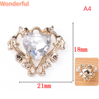 ?【Lowest price】Wonderful 5ชิ้น18x21มมวัสดุโลหะผสมสีทองคริสตัลจี้หัวใจกลวงเสน่ห์สำหรับทำเครื่องประดับสร้อยคอทำด้วยมือ DIY