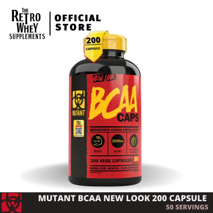Mutant BCAA 200 Capsules Protein Synthesis Amino Energy Supplement