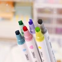 hot！【DT】 1/6pcs Double-ended HighlighterFine   Markers Set Kawaii Stationery for Childrens Gifts School Office Supplies