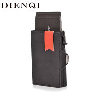 Genuine Leather Rfid Card Holder Men Wallets Slim Thin Coin Pocket Wallet Money Bags Luxury Mini Metal Wallet Male Purses Walet