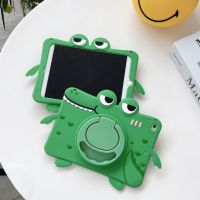 {RUBBIE Shell} 3D Crocodile สำหรับ Ipad Pro 11 2022 2020เคสแท็บเล็ตแบบนิ่มสำหรับ iPad 5 6 Air 1 2 Pro 10.5 Air 4 5 10.9กล่องกันกระแทกเด็ก