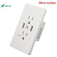 Just-In ที่ชาร์จ USB เสียบผนังแบบคู่,เสียบพอร์ตกับตัวรับไฟฟ้า15A AC Power 5V/2A