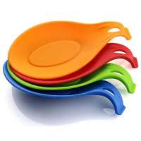 Kitchen Silicone Spoon Rest, Set of 4, (Colorful,Small Size)