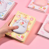 3D Cute Bear Squeeze Toy Decompression Notebook Student Planner Color Pages Diary Reliever Stress Notebook Student Gift