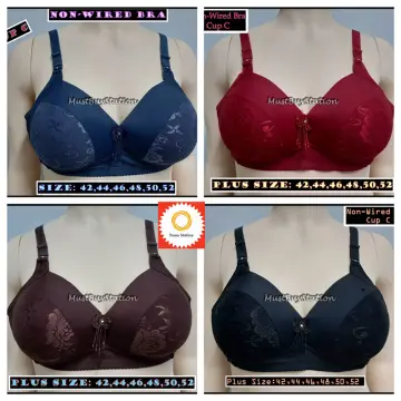 MBS Q1 Plus Size 42 - 48 Women Polyester Smooth Extra Biggest Full Coverage Cup  C Bra (Non-Wired Bra)