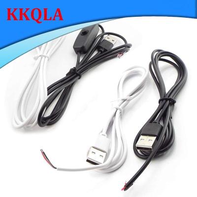QKKQLA 5V DC 2 pin 1M USB Extension Cable Connector power supply Wire LED chips light 501 on/off Switch Electrical For LED Lighting