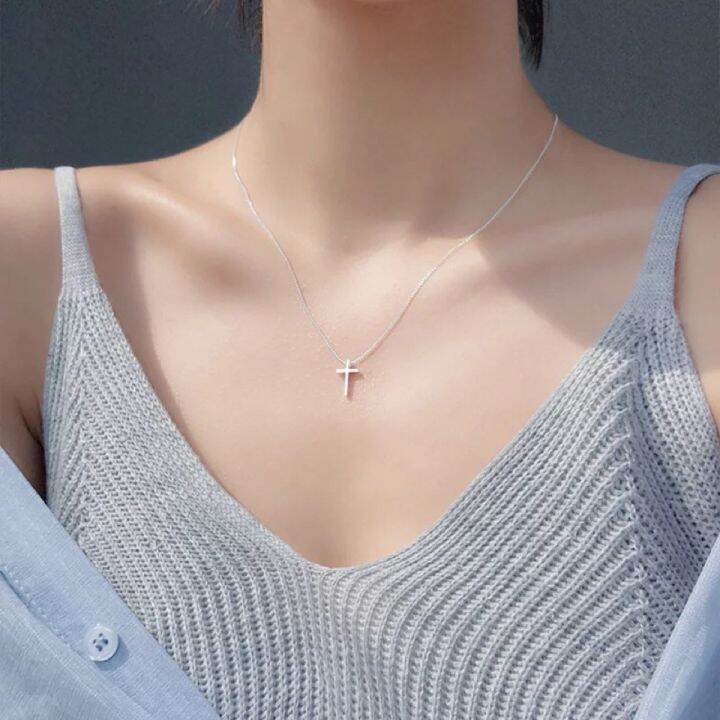 สร้อยคอ-ไม้กางเขน-vintage-cross-pendant-necklace-stainless-steel