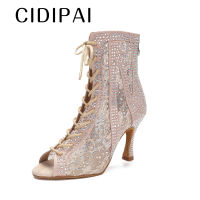 CIDIPAI หญิงสูงด้านบนรองเท้าเต้นรำละตินผู้หญิง Rhinestone รองเท้าเต้นรำบอลรูมเซ็กซี่นุ่มแต่เพียงผู้เดียวรองเท้าเต้นรำผู้หญิงพรรครองเท้า