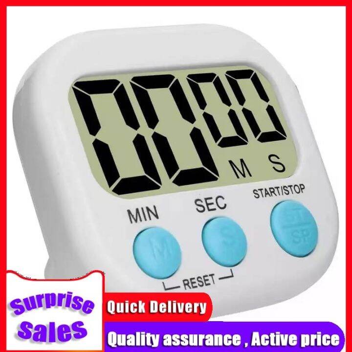 Digital Kitchen Timer Countdown Alarm Mini Lcd Big Digits Loud Alarm