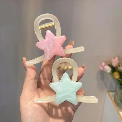 Trendy Hair Clip Stylish Hairpin Fashion Jewelry Lovely Shark Hair Clip Transparent Hair Claw Star Hair Claw