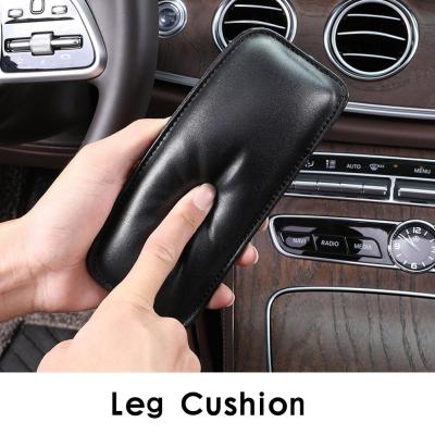 Car Leg Cushion Memory Foam Leg Pad Thigh Support Cushion Leather Knee Pad For Car Interior Accessories