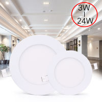 3W 4W 6W 9W 15W 18W 24W LED Panel Light Circular Downlight Recessed Bathroom Ceiling Lamp AC85-265V WarmCold White