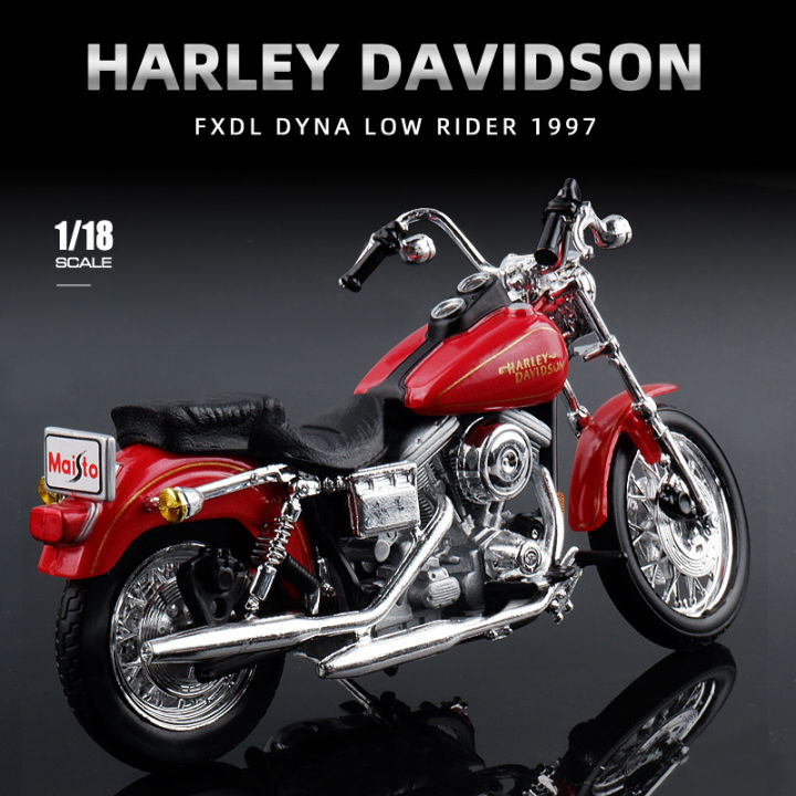 harley-1997-fxdl-dyna-low-rider-รถจักรยานยนต์รุ่น1-18-scale-ยานพาหนะโลหะผสม-diecast-โลหะของเล่น-cool-ของเล่นรถมอเตอร์เค้กตกแต่งเครื่องประดับ