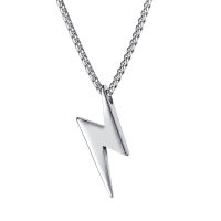 Wholesale Ornament Douyin Online Influencer Same Style Personality Lightning Pendant Fashion Hip-Hop Fashion Mans Stainless Steel Necklace