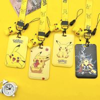 【YF】 Anime Pikachu Titular do cartão Student Campus Card Hanging Neck Bag Lanyard ID Card Brinquedos Desenhos animados