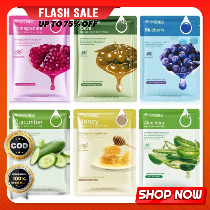 Original Korean Style Rorec Face Mask Sheets 5 Scents Aloe Vera