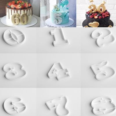 New Large Digital Number 0 To 8 Cake Mold Cartoon Fondant Frosted Cookie Cutting Die Cake Decorating Tools Baking Biscuit Mold