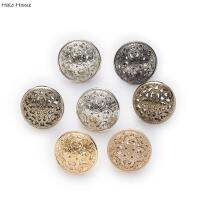 Halo Home 5pcs Hollow Carved Metal Buttons Sewing Scrapbook for Jacket Blazer Sweaters Gift Crafts Handwork Clothing 11.5-25mm Haberdashery