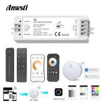 CCT LED Controller 12V 24V 2CH 10A RF 2.4G Wireless Remote WW CW Smart Wifi Dimmer for Dual White Single Color LED Strip Light