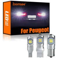 Zoomsee 2Pcs สีขาวย้อนกลับ LED สำหรับ Peugeot 3008 4007 4008 5008 RCZ 207 208 307 308 407 508 Canbus ภายนอกสำรองไฟท้ายชุด