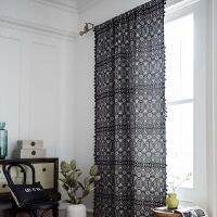 Bohemian Geometric Tassel Jacquard Windows Curtains Semi Blackout Cotton Rod Pocket Farmhouse Drapes for Bedroom Home 1pc TJ3857