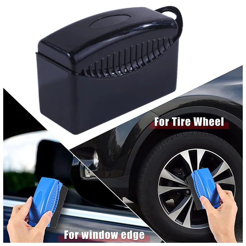 Car Tires with Lids Tire Contour Dressing Applicator Pads Polishing Oiling  Sponge Brush Interior Trim Corners Waxing Sponge