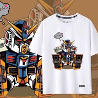 แนวโน้ม สะดวกสบาย ۩Mobile Suit Gundam Anime T-Shirt เสื้อยืดแขนสั้นผู้ชายและผู้หญิงผ้าฝ้ายแบบสบาย ๆ คลาสสิก