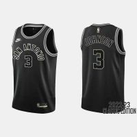 ยอดนิยม เสื้อกีฬาบาสเก็ตบอล ลายทีม NBA San Antonio Spurs 3 Keldon Johnson 2022-23 ชุดเหย้า สีดํา สําหรับผู้ชาย