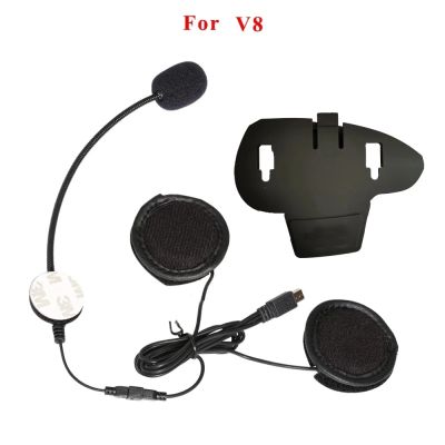 【LZ】✎✚ﺴ  Original v8 10 pinos jack microfone alto falante suporte clipe controlador acessórios para v8 motocicleta bluetooth interfone