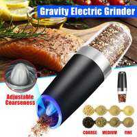 QTCF-Electric Salt And Pepper Grinder Stainless Steel Pepper And Salt Mill With Blue Led Light  Perfect For Different Cooked Food