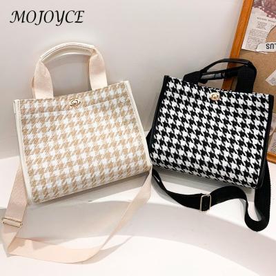 Women Crossbody Bags Fashion Women Houndstooth Print Hit Color Handbags Temperament Mini Shoulder Crossbody Bag