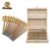 【LZ】✵  Krachtige-Revestimento de Titânio Madeira Boring Bits Flat Spade Broca Set Carpintaria Power Tool Acessórios 13Pcs