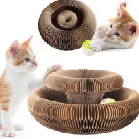 【A Smart and Cute】 Interactive Tower Cat ของเล่น Turntable Roller Balls ของเล่นสำหรับแมว Kitten Teaser Puzzle Track Pets Training Supplies Accessories