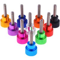 1Pcs M5 Head Dia 20mm Colourful Thumb Screw Aluminum Alloy Stainless Steel Flat Head Knurled Hand Grip Knob Step Bolts