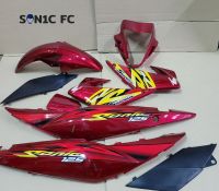 ชุดสี sonic new สีแดงแก้ว ติดลาย max 2004 (9 ชิ้น)