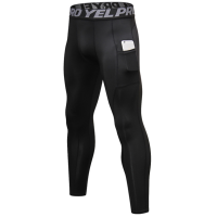 ชายการบีบอัดกางเกงยาวกางเกงขาสั้นActive Leggings Workoutกับกระเป๋าวิ่งTightsกางเกง