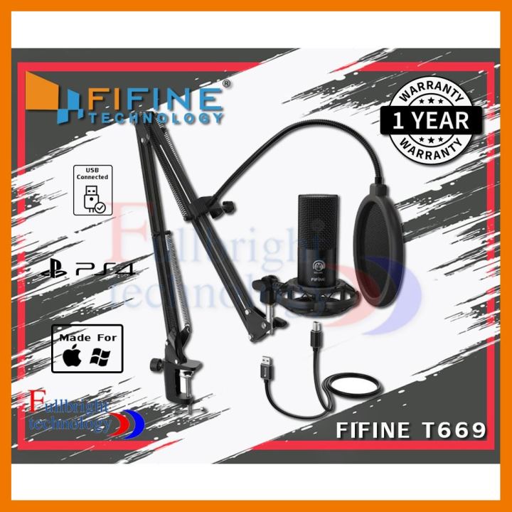 สินค้าขายดี-fifine-t669-usb-microphone-เซ็ตไมค์พร้อมอุปกรณ์ครบชุดที่ใช้งานสะดวก-ด้วยอุปกรณ์ที่มีมาให้ครบครันในเซ็ต-รับประกันศูนย์1ปี-ที่ชาร์จ-แท็บเล็ต-ไร้สาย-เสียง-หูฟัง-เคส-ลำโพง-wireless-bluetooth-โ