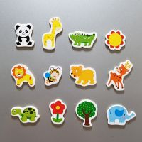 1/10/12pcs/lot Animal Fridge Magnet Fish Crab Wooden Fridge Magnet 3D Cartoon Sticker Toy for Kids Diy Office Whiteboard Gadget