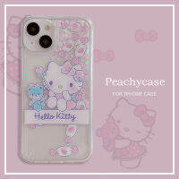 แมวลูกแมวน่ารักลูกอมสีชมพูเคสโทรศัพท์ทรายไหลเข้ากันได้กับ iPhone 14 13 12 Pro Max 11 Xr 6 8 7 Plus XsMax X อะคริลิคเคส PC แบบแข็งเคสที่ป้องกันคลุมหลังหนา