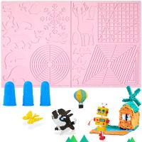 ⊙✥﹊ 3D Printing Pen Silicone Design Mat with Basic Template with 2 Silicone Finger Caps Great 3D Pen Drawing Tools