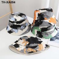 New camouflage fisherman hat mens and womens fashion graffiti matching sunscreen sunshade basin outdoor casual sun tide