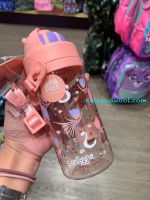 กระติกน้ำ หลอดดูด มีสาย เล็ก (La La 2) 400มล. Smiggle Bottle Strap-บัลเลท์