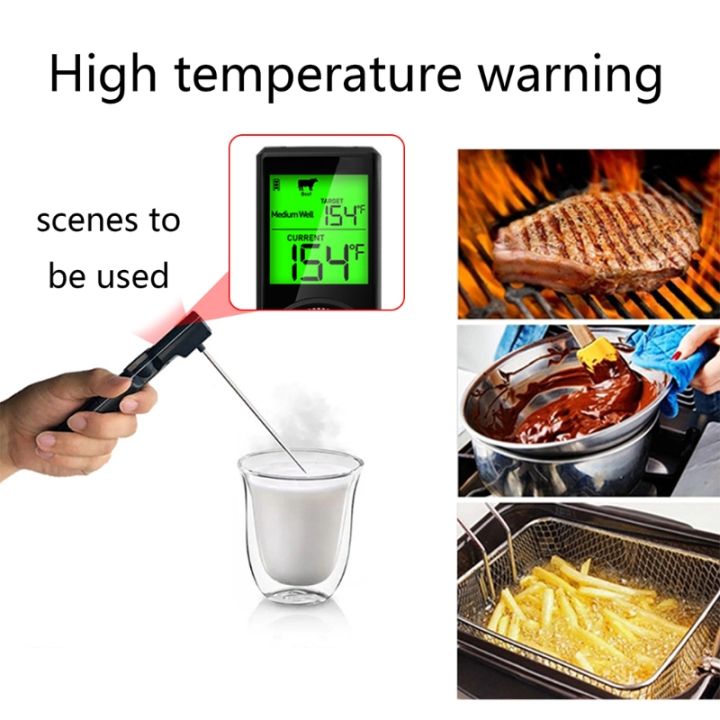 ทันทีอ่านดิจิตอลครัวอาหารเนื้อเครื่องวัดอุณหภูมิสำหรับการปรุงอาหารบาร์บีคิวเบเกอรี่-ip65กันน้ำ3สี-backlit