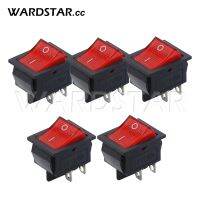 hot！【DT】 5Pcs Illuminated 4 Pin DPST ON/OFF In Rocker 16A 250V 25x31mm