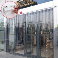 Custom Windproof Door Curtain PVC Plastic Transparent Air-conditioning Soft Curtain Hang Curtains Screen Winter Divider Curtain