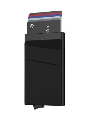 （Layor wallet） ที่ใส่บัตรพร้อมกระเป๋าเงิน Pop Up Wallet RFID Blocking Slim Metal Bank Card Case ถือ5ใบ