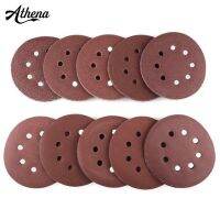 (in stock)10PcsSet 8 Holes Round Grinding Sanding Discs Hook Loop Sandpaper