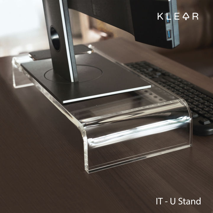 klearobject-u-stand-it-ชั้นวางคอมพิวเตอร์-ชั้นวางบนโต๊ะ-ชั้นวางอุปกรณ์ไอที-อะคริลิคใส-ชั้นวางโต๊ะ-it-ชั้นวางจอคอม-ที่วางจอคอมพิวเตอร์-อะคริลิค