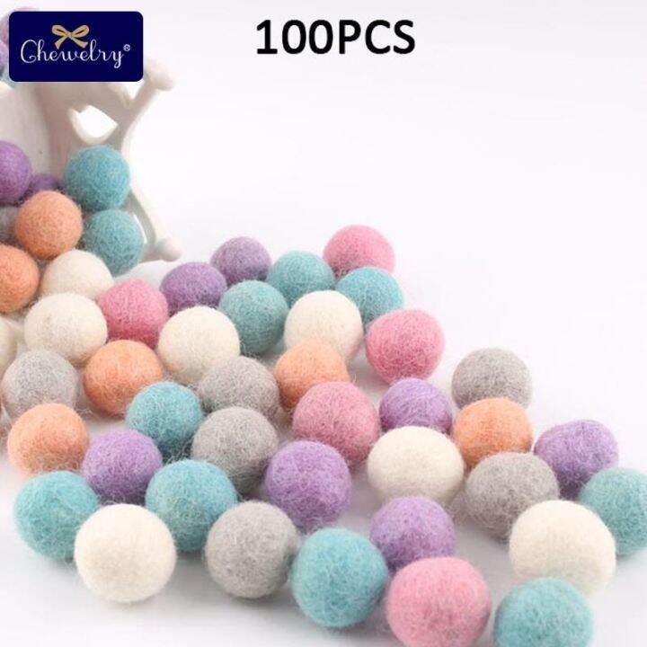 100pcs-20mm-100-wool-felt-balls-diy-ลูกบอลแขวนอุปกรณ์เสริม-candy-สี-pom-pom-ball-สำหรับเด็กงานฝีมือของเล่นเด็ก